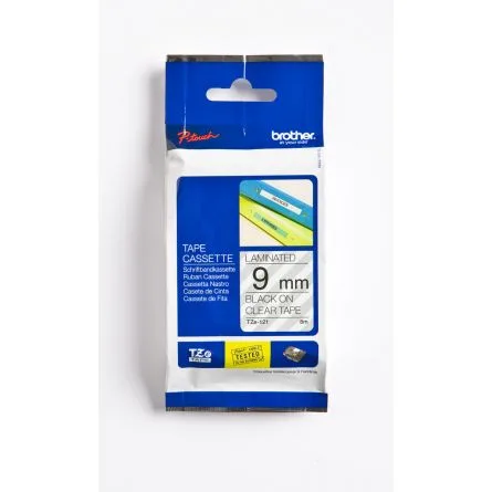 Brother TZE-121 Etiket Şeffaf Üzerine Siyah