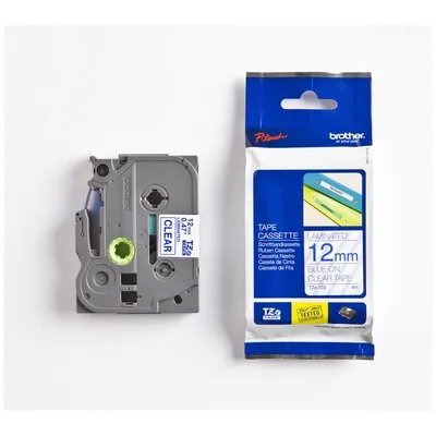 Brother TZE-133 Etiket Şeffaf Üzerine Mavi