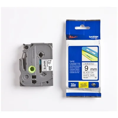 Brother TZE-221 Etiket Beyaz Üzerine Siyah